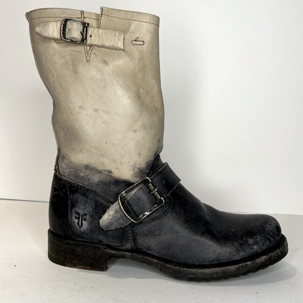 FRYE Veronica Short Ombre Stonewash Mid Calf Boot US 6M Stone